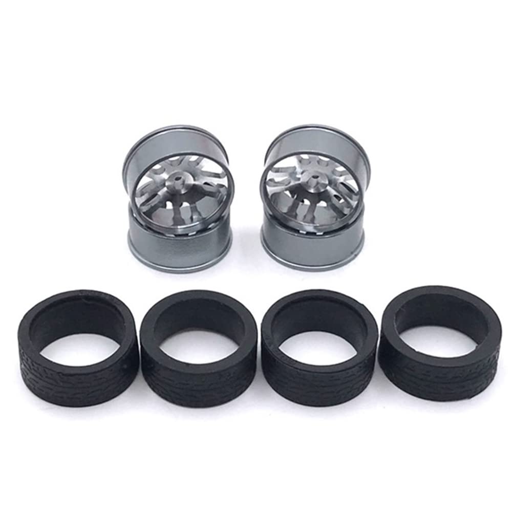 Xuodawer Metallfelgen Gummireifen Set für 284131 K969 K989 P929 Mini Z Mini Q Mini D IW04M 1/28 RC Auto Upgrade Teile,4 von Xuodawer