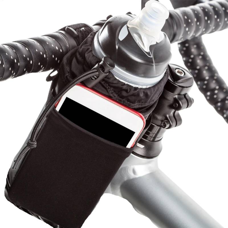 Xvilmaun Fahrradflaschenhalter, Fahrradlenkertasche,Lenker-Getränke-Isoliertasche mit Tasche - Wasserdichter Kaffeetassenhalter, Fahrradlenkerzubehör für Rennrad-Mountainbiken von Xvilmaun