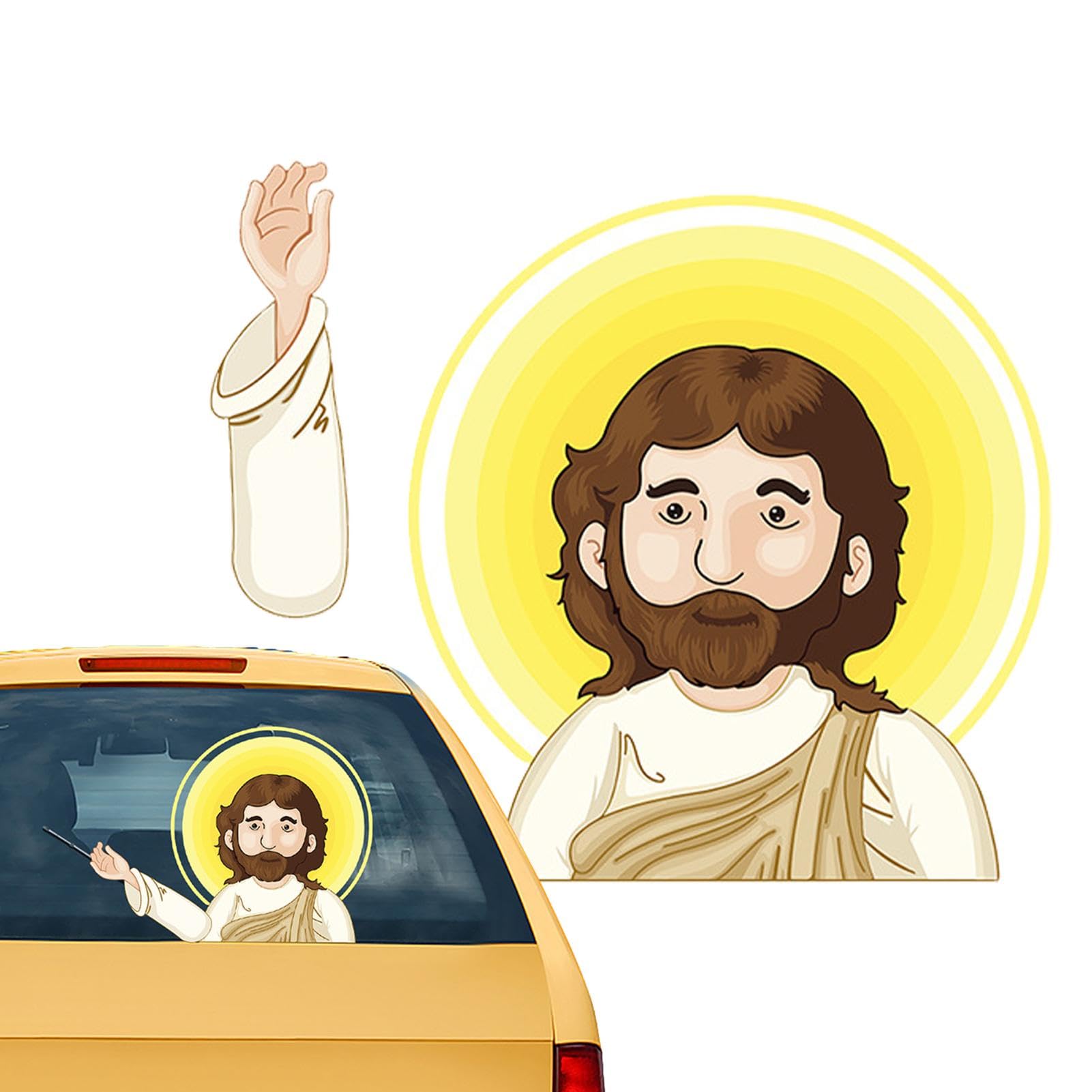 Xvilmaun Weihnachts-Jesus-Aufkleber, Jesus-Aufkleber fürs Auto | Heckscheibenaufkleber, Autofensteraufkleber | Saisonale -Jesus-Aufkleber für Pickups, LKWs, Wohnmobile, Limousinen von Xvilmaun