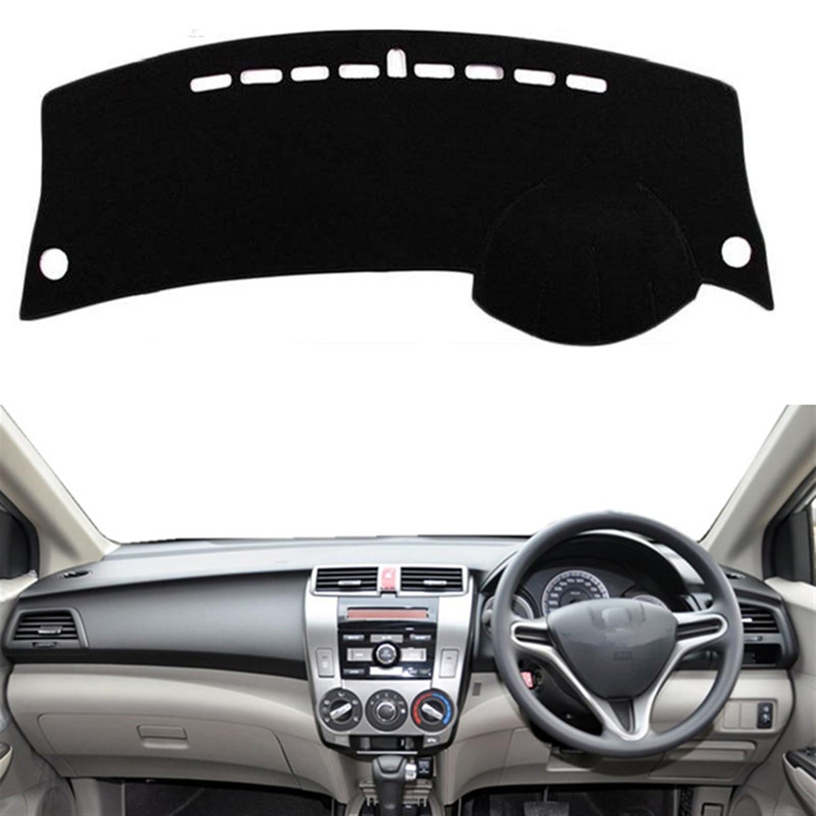 Armaturenbrett Abdeckung Pad Für Stadt 2008 2009 2010 2011 2012 2013 2014 Auto Dashboard Abdeckung Dash Matte Instrument Sonnenschirm Teppich Anti-Glare Auto Dashboard Matte(Black(Red Edge),Rechtslenk von Xwthsch