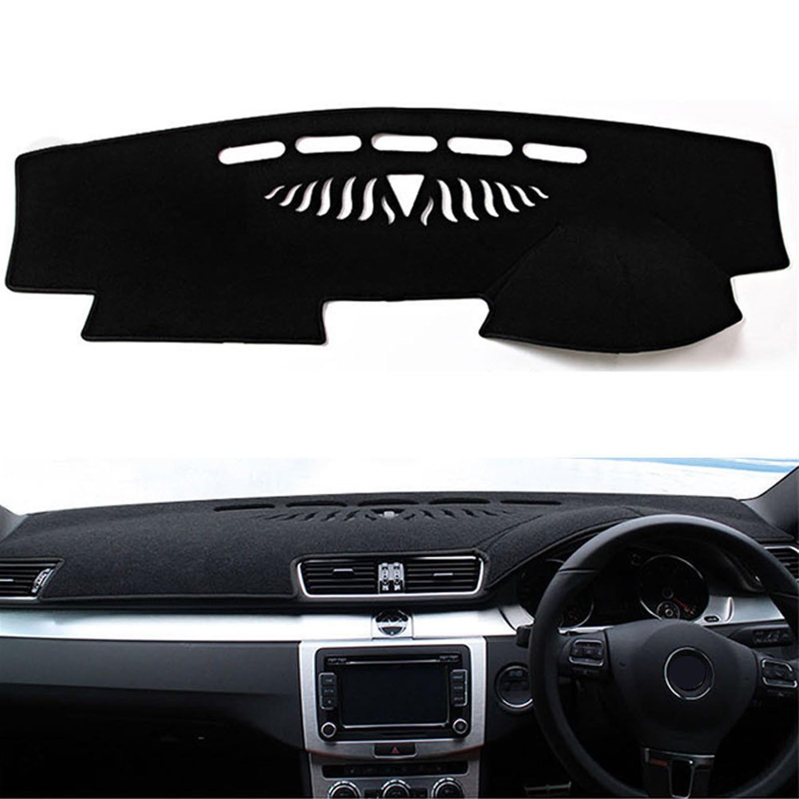 Armaturenbrett Abdeckung Pad Für VW Für Passat B7 B6 2006-2015 Passat CC 2009-2018 Auto Dashmat Dashboard Abdeckung Matte Pad sonnenschutz Teppich Teppich Auto Dashboard Matte(Black(Black Edge),Rechts von Xwthsch