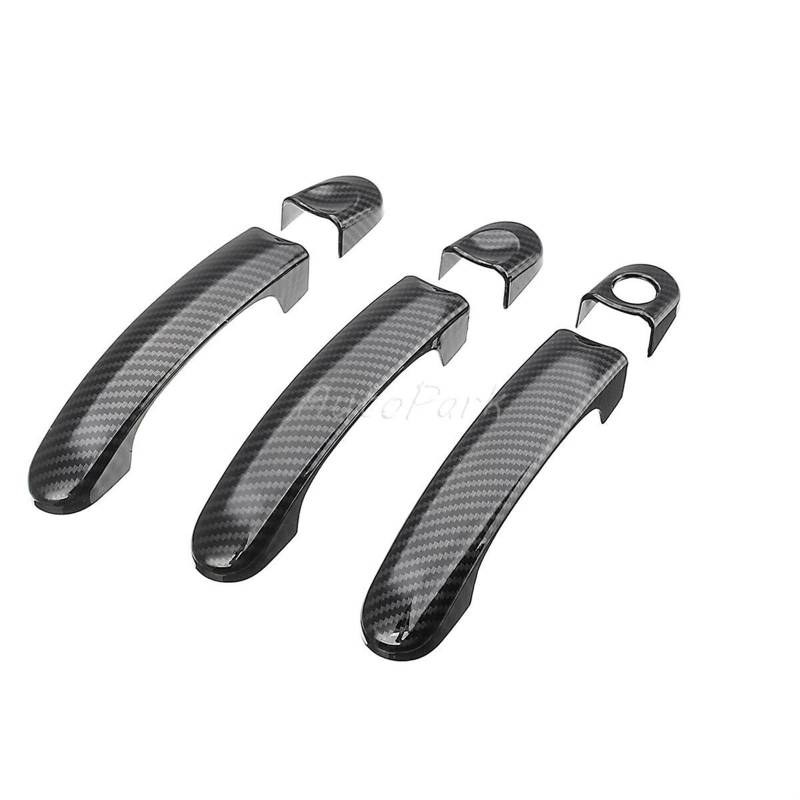 Auto Außentürgriff Für VW Für Transporter T5 T6 Für Caddy 2003-2015 Autozubehör Carbon Fiber/Glanz Schwarz Außentürgriffabdeckungs-Set Türgriff Beifahrerseite(Carbon Fiber) von Xwthsch