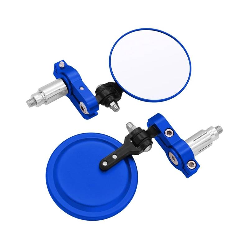 Motorrad Rückspiegel Für 300 Für CB400SF Für CB Für 400 Motorrad Spiegel 22/24mm Griff Bar End Rearview Außenspiegel Lenkerendenspiegel Motorrad(Blue) von Xwthsch