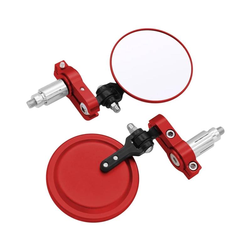 Motorrad Rückspiegel Für 300 Für CB400SF Für CB Für 400 Motorrad Spiegel 22/24mm Griff Bar End Rearview Außenspiegel Lenkerendenspiegel Motorrad(Red) von Xwthsch