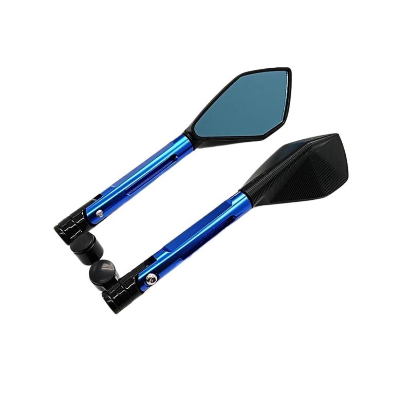 Motorrad Rückspiegel Für Suzuki Aluminium Legierung Motorrad Rearview Außenspiegel 8mm 10mm Für GSF1250 Für SFV650 Für SV650 Lenkerendenspiegel Motorrad(Blue) von Xwthsch