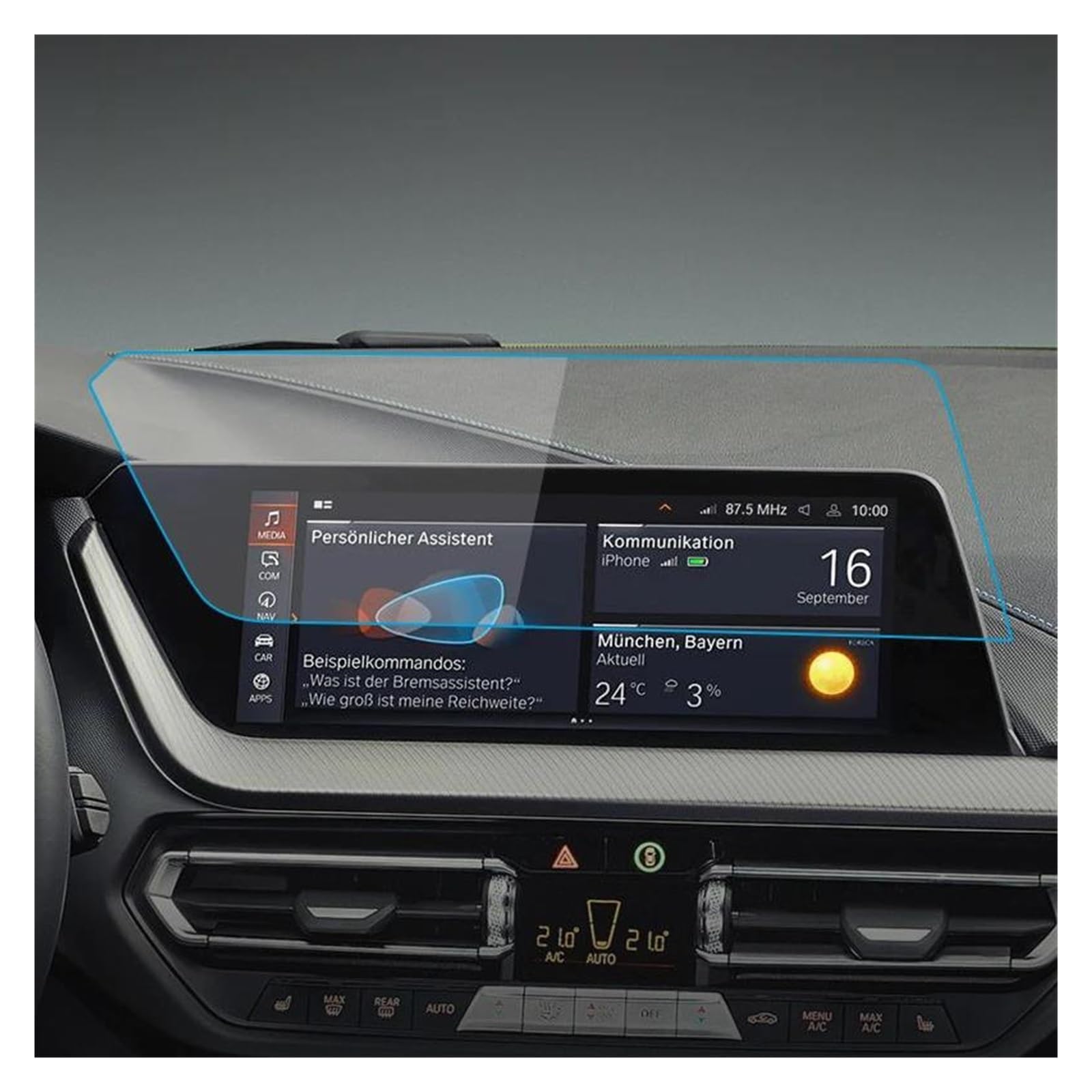 Auto Displayschutzfolie 10,25 Zoll Für 1 Serie 2020-2022 Dashboard Navigation Membran Auto GPS Display Gehärtetes Glas Bildschirm Schutz Film Navigation Schutzfolie(A Anti-Blue-ray) von Xxiucj