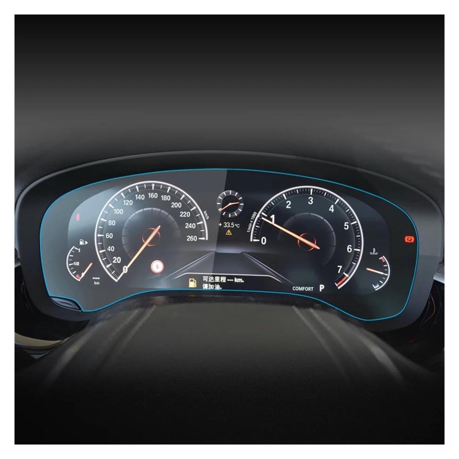 Auto Displayschutzfolie 12,3 Zoll Für 6 Serie GT 2017 Dashboard Navigation Membran Auto GPS Display Gehärtetes Glas Display-schutzfolie Auto Aufkleber Navigation Schutzfolie(B Anti-Blue-ray) von Xxiucj