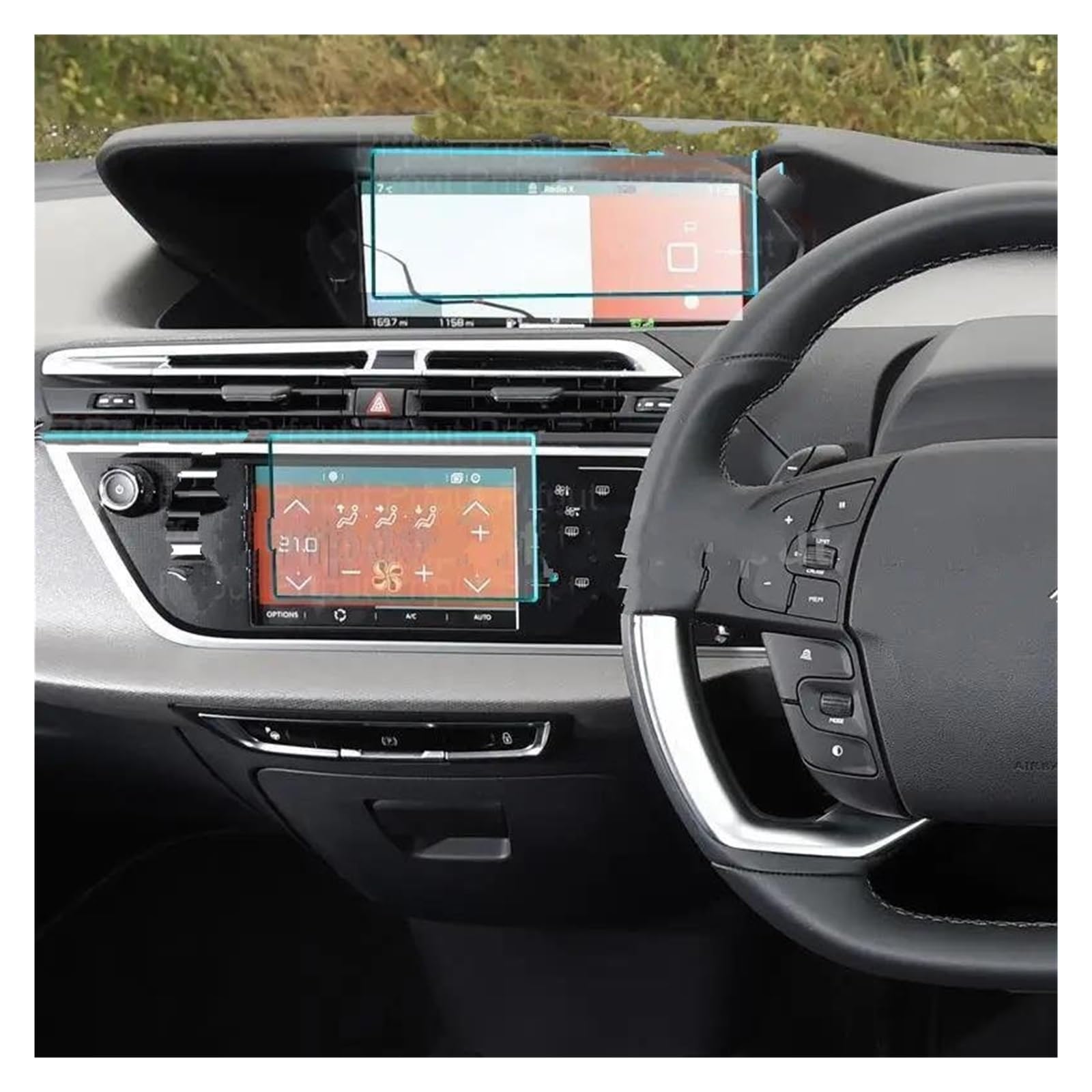 Auto Displayschutzfolie Für Citroen Für Grand Für C4 Picasso 2016 2017 12 Zoll Auto Infotainment Radio GPS Navigation Gehärtetem Glas Screen Protector Navigation Schutzfolie von Xxiucj