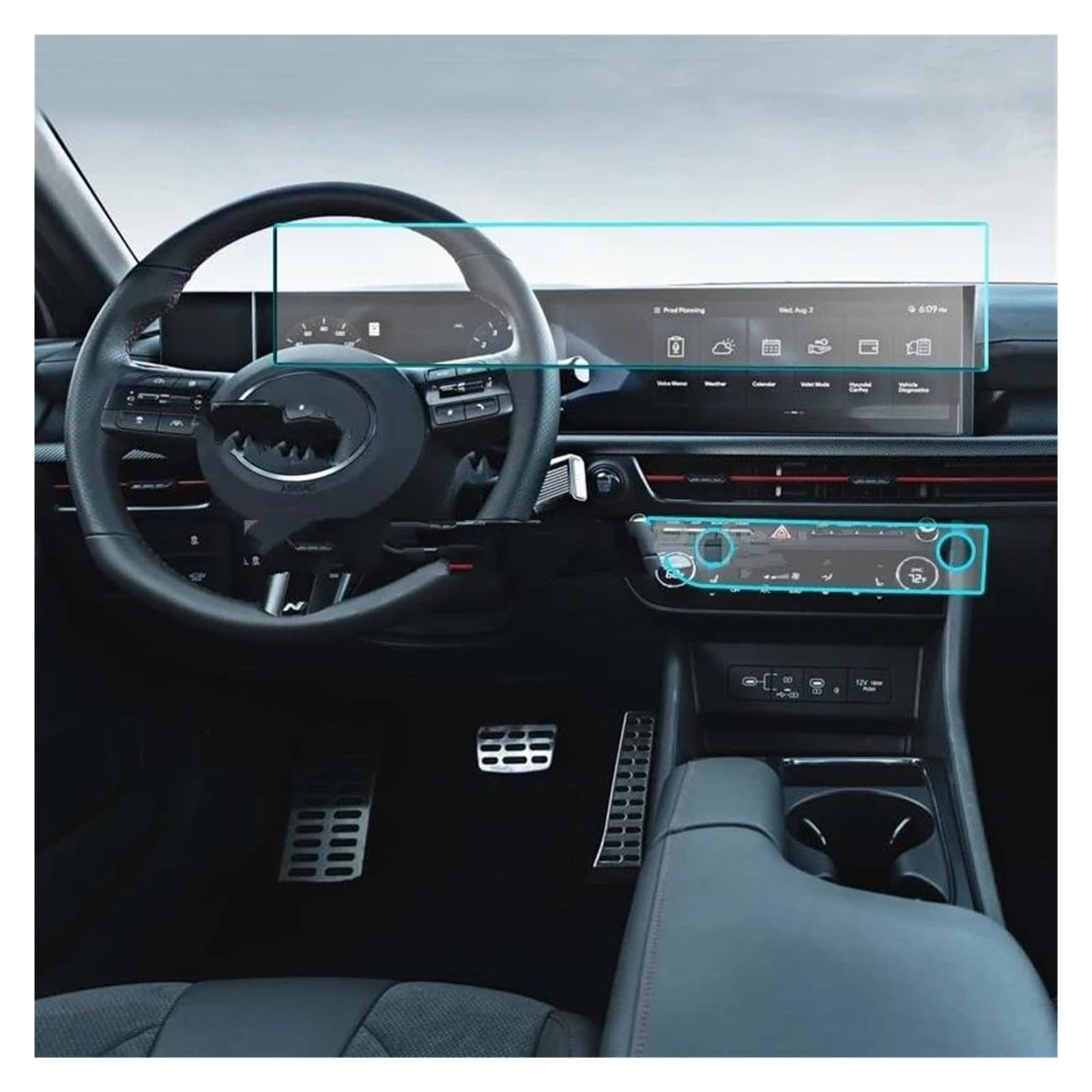 Auto Displayschutzfolie Für Hyundai Für Sonata 2024 Auto Infotainment Radio GPS Navigation Display Schutz Film Innen TPU Screen Protector Navigation Schutzfolie von Xxiucj