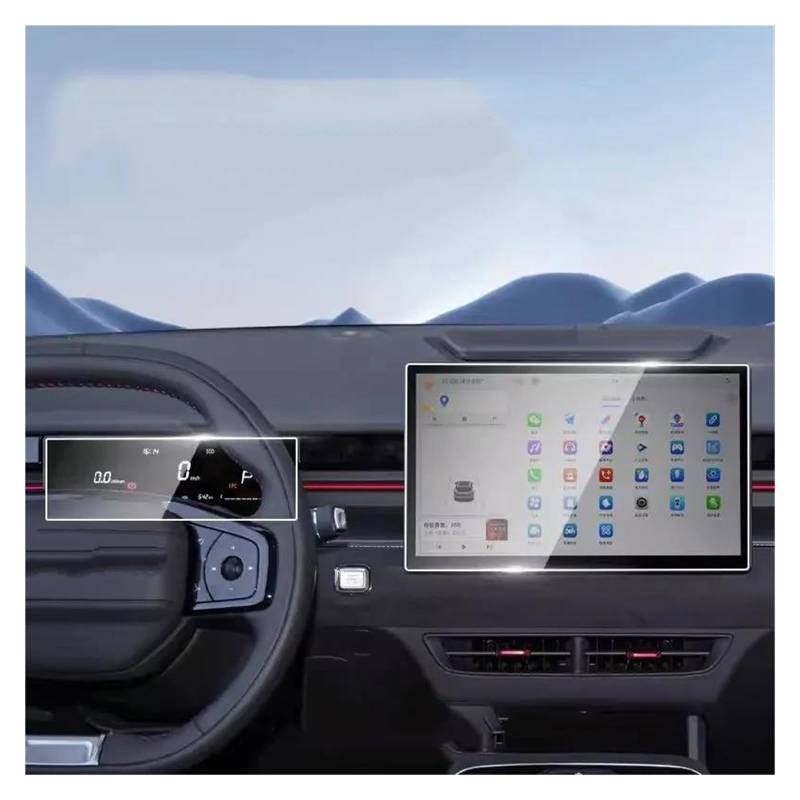 Auto Displayschutzfolie Für Jetour Für Dashing 2022 2023 12,8 Zoll Auto GPS Navigation Center Touch Display Und Dashboard Gehärtetem Glas Screen Protector Film Navigation Schutzfolie(GPS and dashboard von Xxiucj