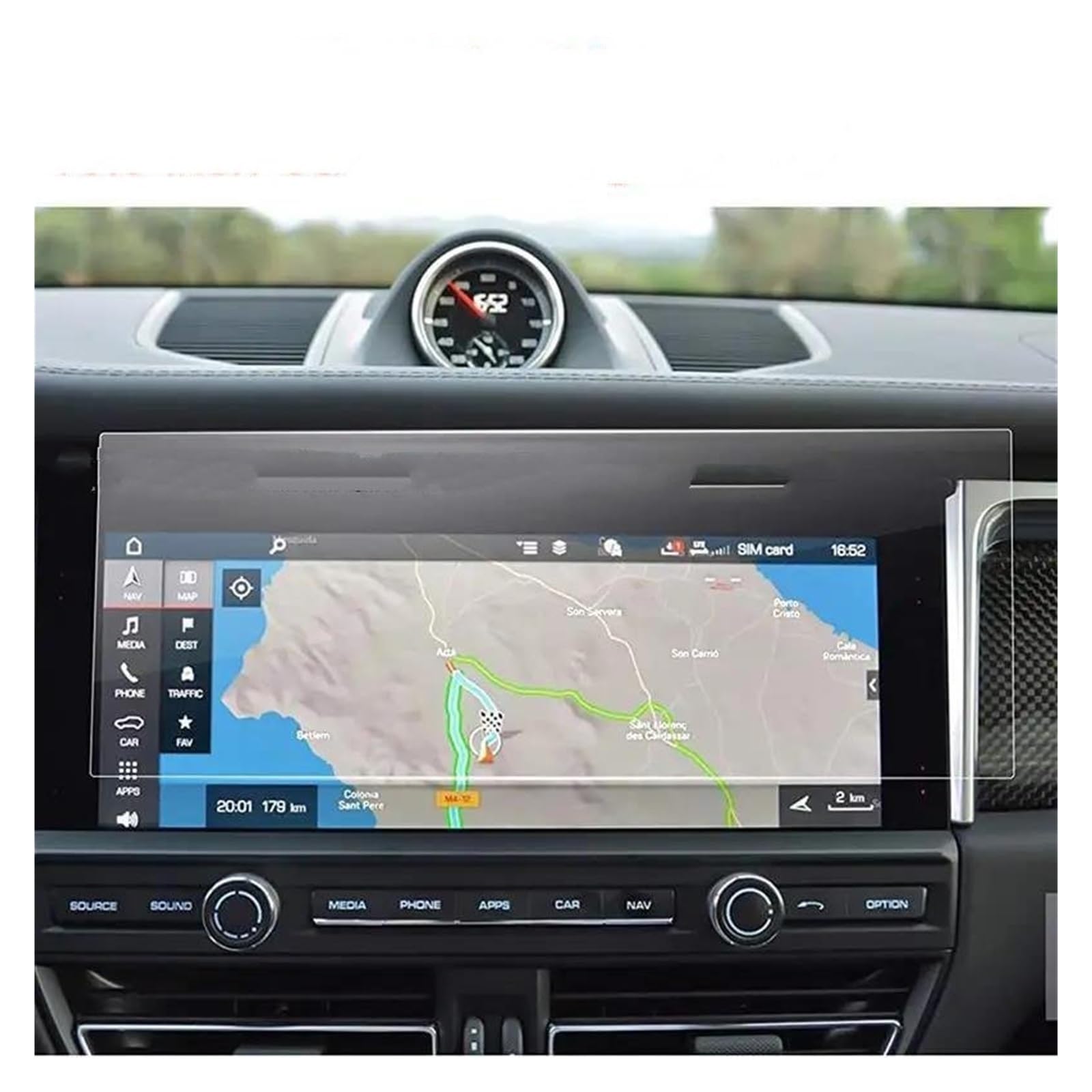 Auto Displayschutzfolie Für Macan 2019 2020 2021 2022 2023 10,9 Zoll Auto Radio GPS Navigation Innen Zubehör Gehärtetem Glas Screen Protector Film Navigation Schutzfolie von Xxiucj