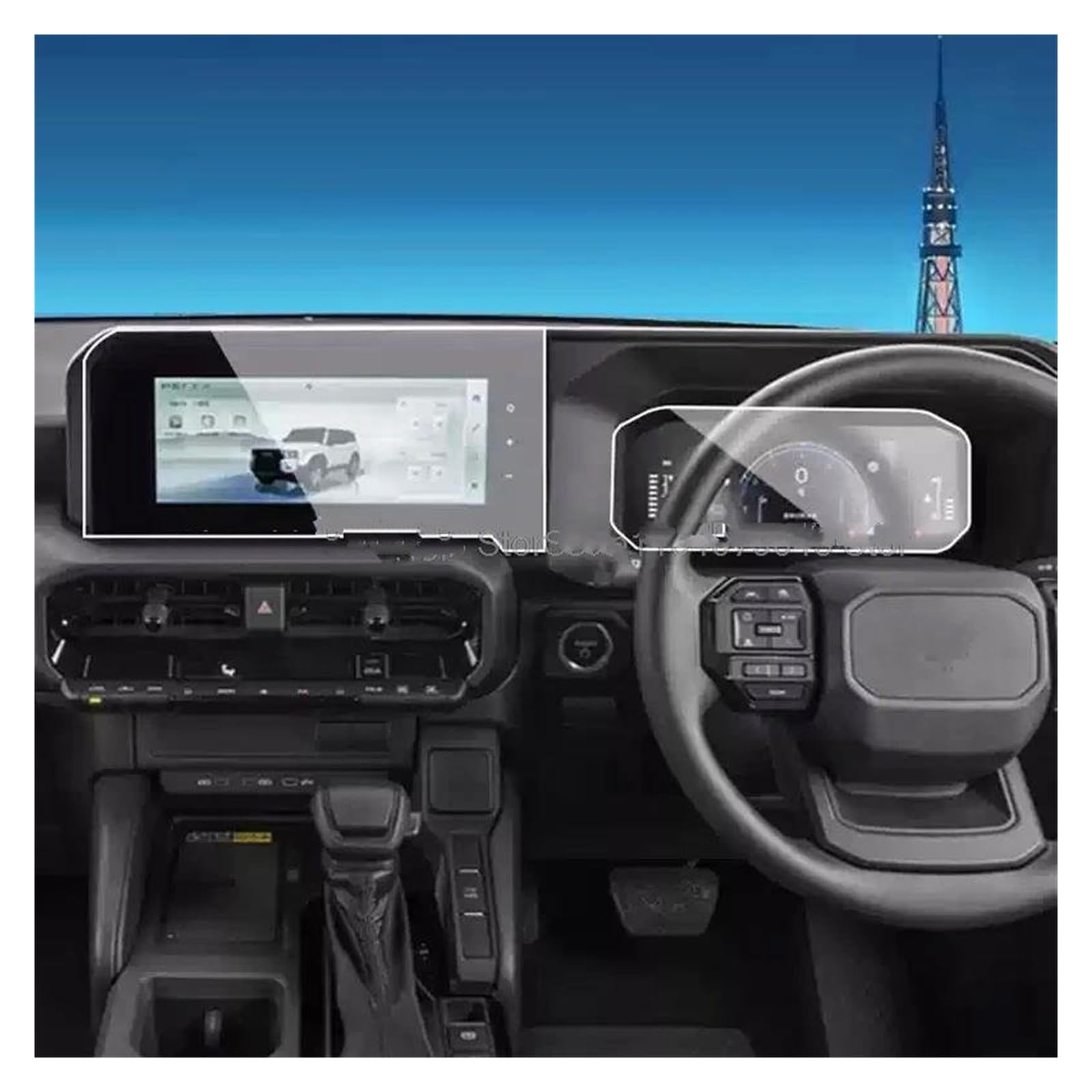 Auto Displayschutzfolie Für Toyota Für Land Für Cruiser 250 2024 12,3 Zoll Auto Infotainment GPS Navigation Anti-Scratch-Film Gehärtetes Glas Screen Protector Navigation Schutzfolie(GPS) von Xxiucj