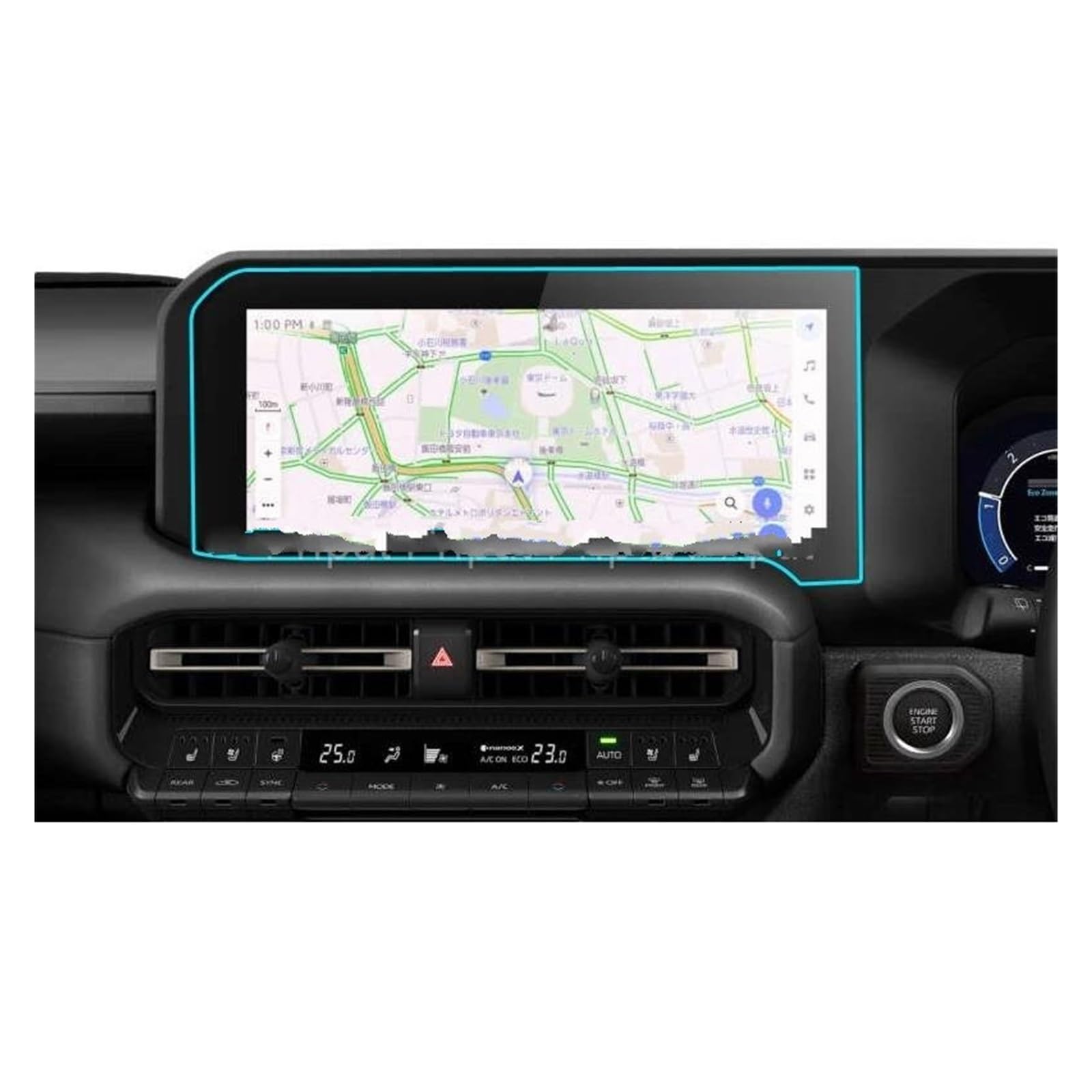 Auto Displayschutzfolie Für Toyota Für Land Für Cruiser 250 2024 12,3 Zoll Auto Infotainment GPS Navigation Display Auto Gehärtetem Glas Screen Protector Navigation Schutzfolie(Right Hand Drive) von Xxiucj