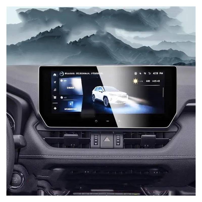 Auto Displayschutzfolie Für Toyota Für Rav 4 2023 2024 Auto 10,25 Zoll Infotainment Radio GPS Navigation Anti-Scratch Gehärtetes Glas Screen Protector Film Navigation Schutzfolie von Xxiucj