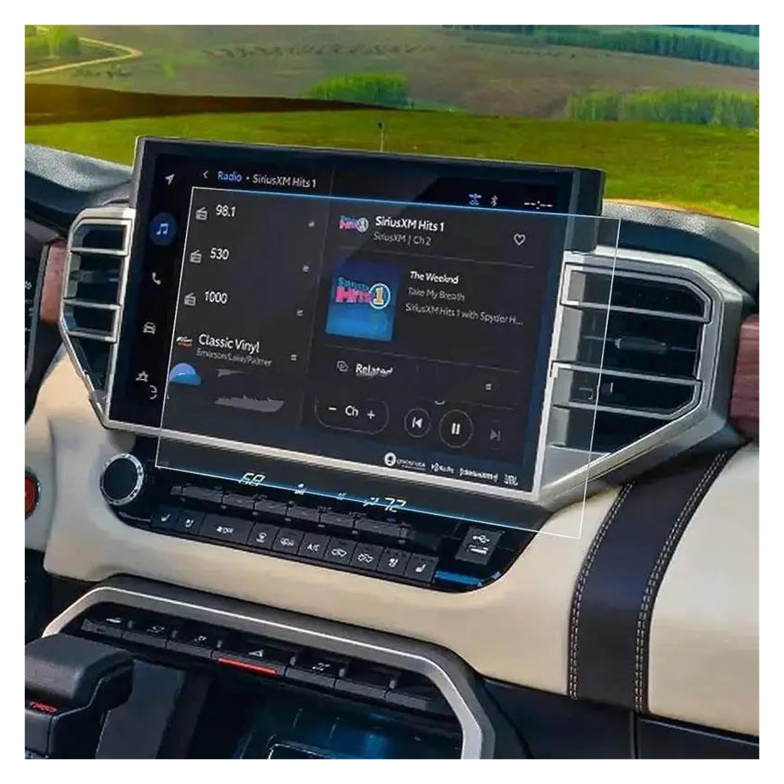 Auto Displayschutzfolie Für Toyota Für Tundra 2022 2023 14 Zoll Auto LCD GPS Navigation Anti-Scratch-Film Gehärtetem Glas Screen Protector Navigation Schutzfolie von Xxiucj