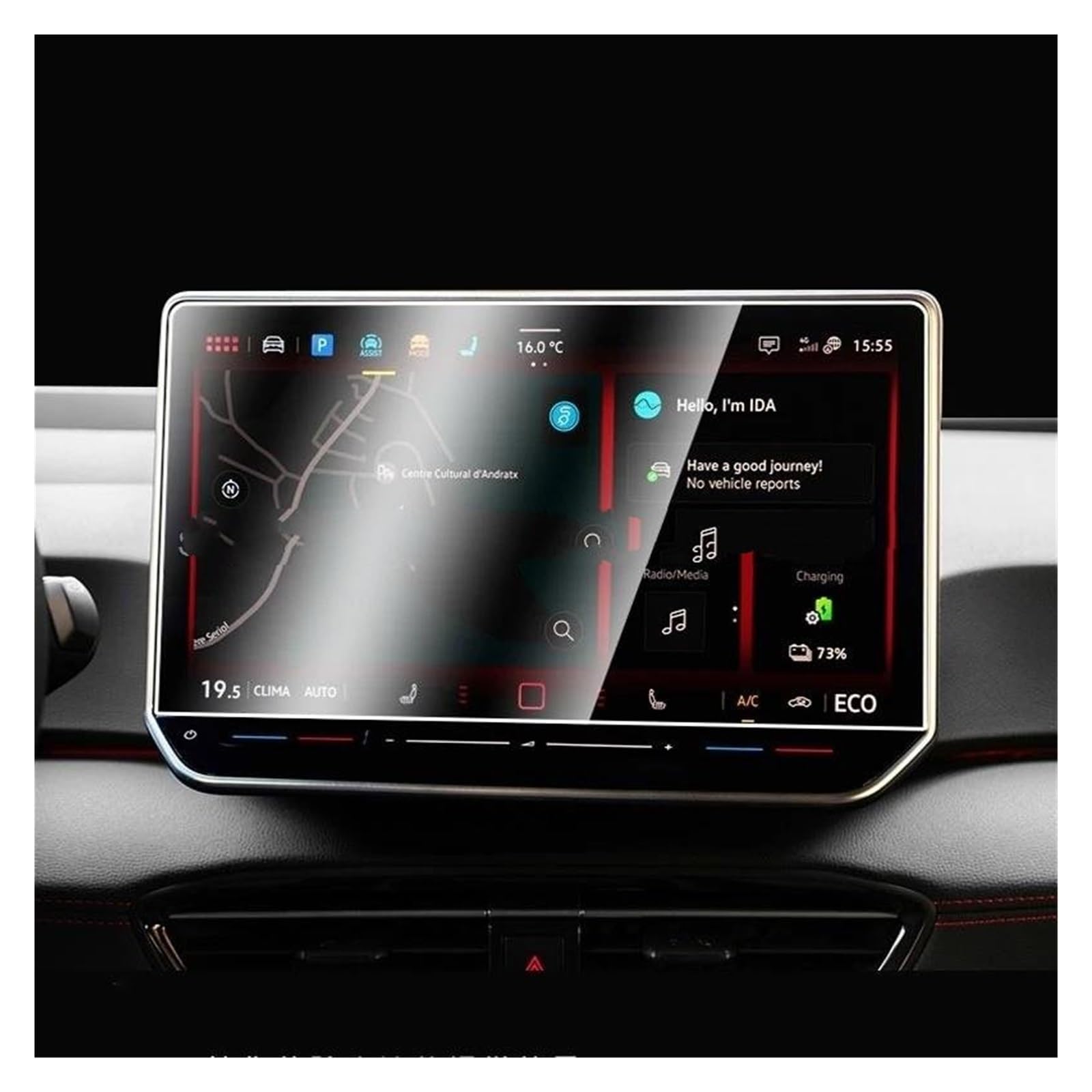 Auto Displayschutzfolie Für VW Für ID.Buzz Für ID.3 Für ID.4 ID.5 GTX Pro 2025 12,9 Zoll Touch Screen Navigation GPS Schutz Zubehör Gehärtetem Glas Film Navigation Schutzfolie von Xxiucj