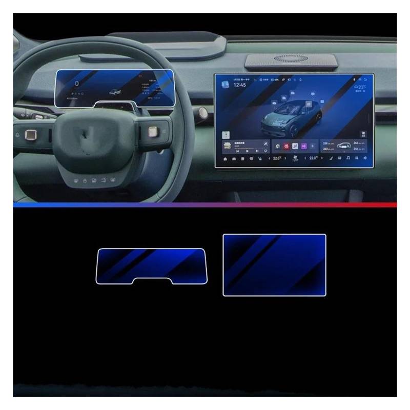 Auto Displayschutzfolie Für ZEEKR X 2023-2024 Auto Innen Zubehör Navigation LCD Bildschirm Gehärtetem Glas Schutz Film Anti-Scratch-Film Navigation Schutzfolie(B) von Xxiucj