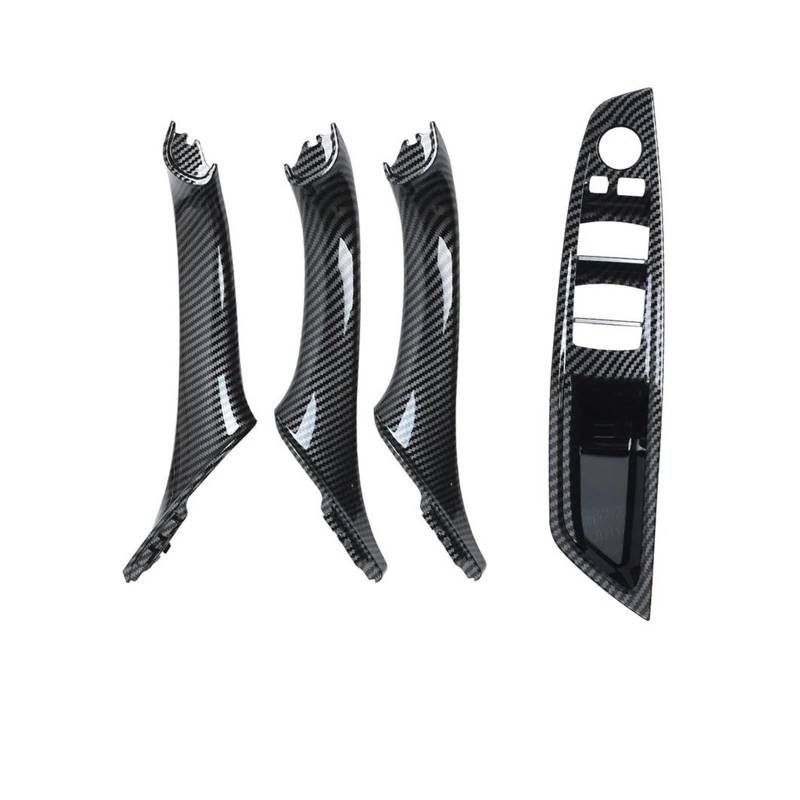 Auto Innentürgriff Für 5 Serie F10 F11 520i 523i 525i 528i 535i RHD Rechts Fahrer Autos Innen Armlehne Tür Griff Ersatz 4PCS Set Autoinnentürgriffe(RHD 4PCS CarbonFiber) von Xxiucj