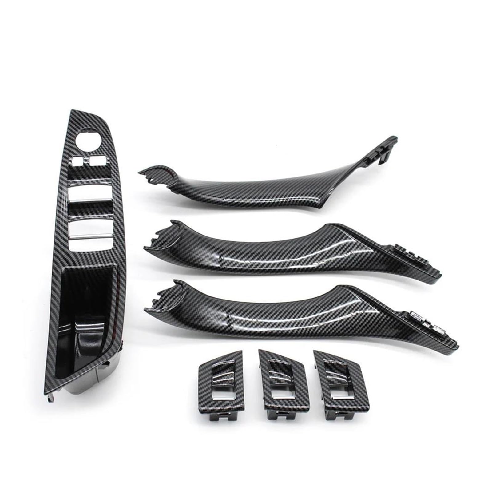 Auto Innentürgriff Für 5 Series F10 F11 520i 523i 525i 528i 535i 520d 530d Carbon Faser LHD RHD Auto Innen Tür Griff Armlehne Panel Trim Autoinnentürgriffe(LHD Inside Set) von Xxiucj