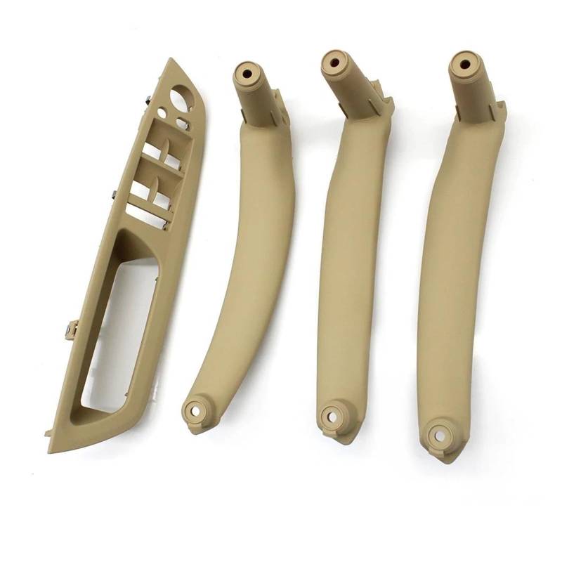 Auto Innentürgriff Für X5 X6 E70 E71 2007-2013 4PCS Set Auto Front Fahrer Tür Griff Armlehne Abdeckung Innen Tür Pull Griff Panel Trim Abdeckung Autoinnentürgriffe(Beige LHD 4PCS Set) von Xxiucj