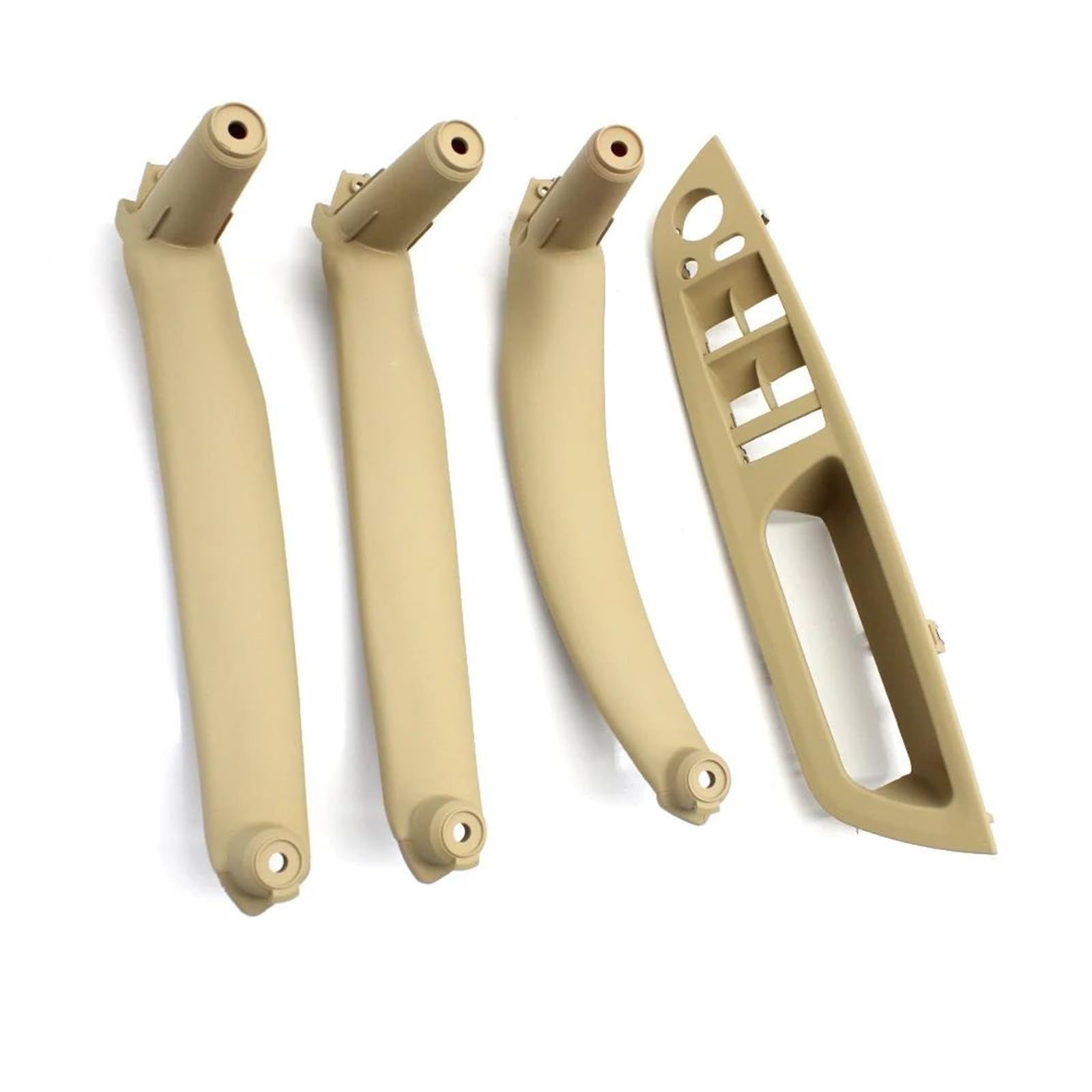 Auto Innentürgriff Für X5 X6 E70 E71 2007-2013 4PCS Set Auto Front Fahrer Tür Griff Armlehne Abdeckung Innen Tür Pull Griff Panel Trim Abdeckung Autoinnentürgriffe(Beige RHD 4PCS Set) von Xxiucj