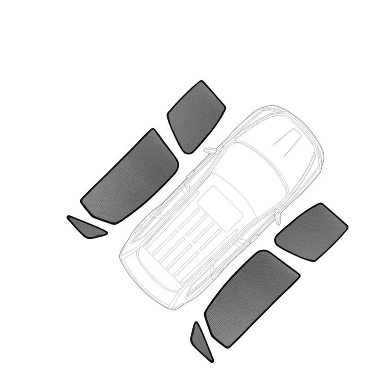 Auto-Sonnenschirm Für VW Für Touran 2007-2015 Magnetischer Auto-Sonnenschutzschild Frontscheibenrahmen Vorhang Heckscheiben-Sonnenblenden Frontscheibenabdeckung(6PCS Side Windows) von Xxiucj