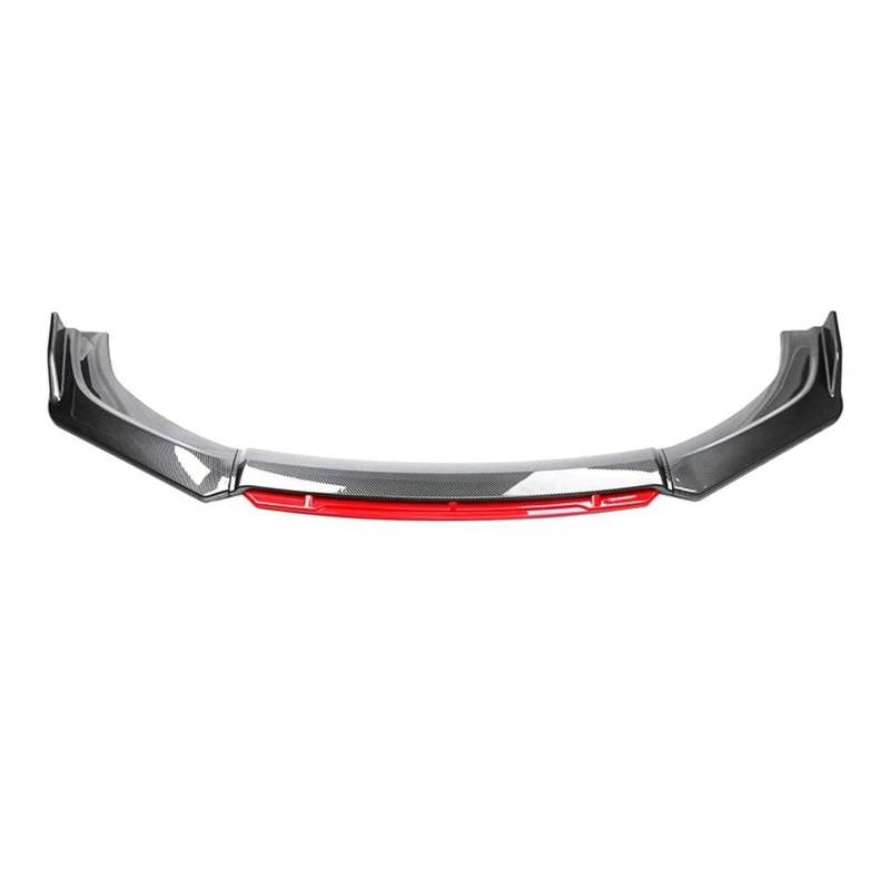 Frontspoiler Lippe Für Hyundai Für Genesis Coupe 04-13 ABS Sport Kit Zubehör Auto Vorderen Stoßfänger Split Lip Body Kit Spoiler Racing Separator Diffusor Frontstoßstange Spoiler(Fake Carbon red) von Xxiucj