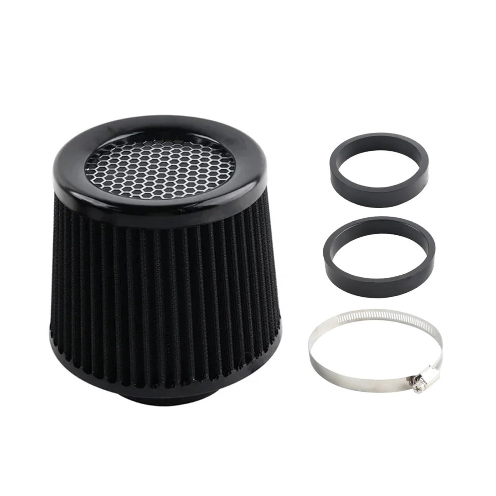 Induktion Schlauch Kit Universal 3in176/90/100 Mm Auto-Luftfilter High Flow Modifizierter Auto-Rennsport-Luftfilter Entlüftungskegel Ansaugluftfilter Auto Luftansaug(Schwarz) von Xxiucj