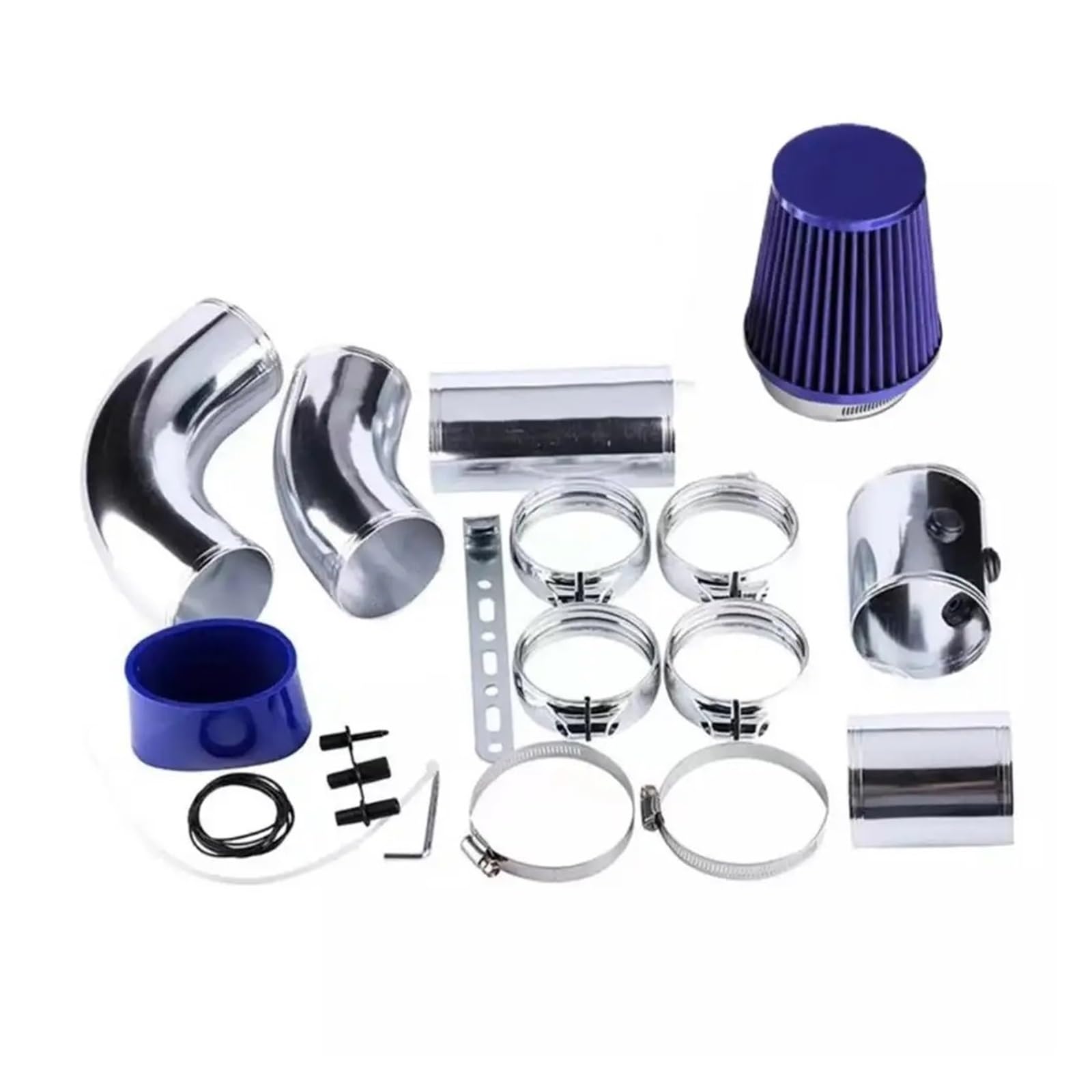 Induktion Schlauch Kit Universalfilter, 76 MM Kaltluftfilter-Ansaugrohrkombination, Leistungsinduktion, Auto-Ansaugrohrschlauch-Umbausatz Auto Luftansaug(Blau) von Xxiucj