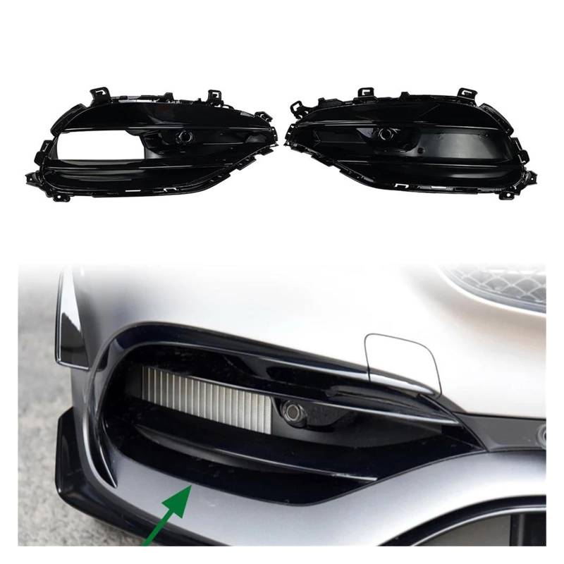 Kühlergrill Für Benz Für A-Klasse W176 A180 A200 A250 A45 Für AMG 2016-2018 Schwarz ABS Kunststoff 1Set Auto Front Stoßstange Nebel Lampe Abdeckung Grille Auto Frontgrill von Xxiucj