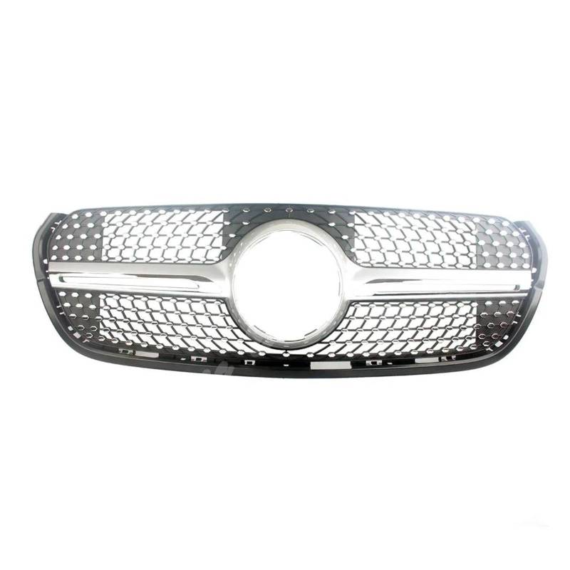 Kühlergrill Für Benz Für W470 X-Class X220d X250d X350d Diamond Front Racing Facelift Stoßstangengrill Obere Grillabdeckung Auto Frontgrill(Silber) von Xxiucj