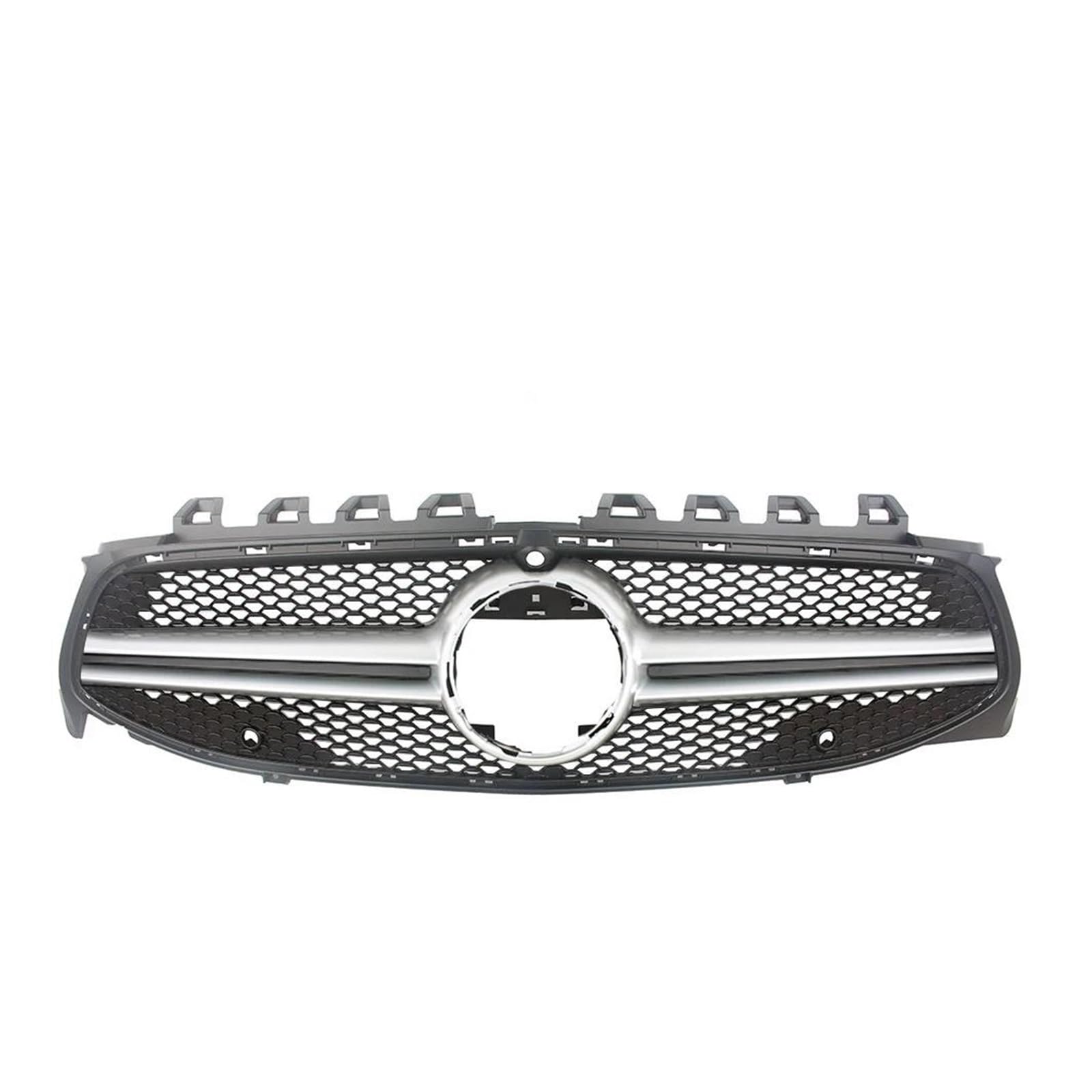 Kühlergrill Für Benz W118 Für CLA Klasse 2020 2021 Für AMG Front Racing Grille Auto Oberen Stoßfänger Billet Facelift Grill Auto Frontgrill(Silver with Hole) von Xxiucj