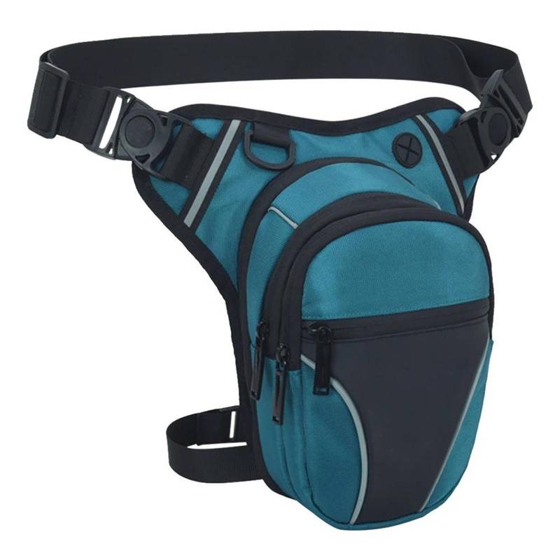 Motorrad Hecktasche Universal Motorrad Bein Tasche Taille Tasche wasserdichte Handy Brieftasche Radfahren Eine Schulter Crossbody Oberschenkel Hüfte Gürtel Motorradtasche(Lake Blue) von Xxiucj