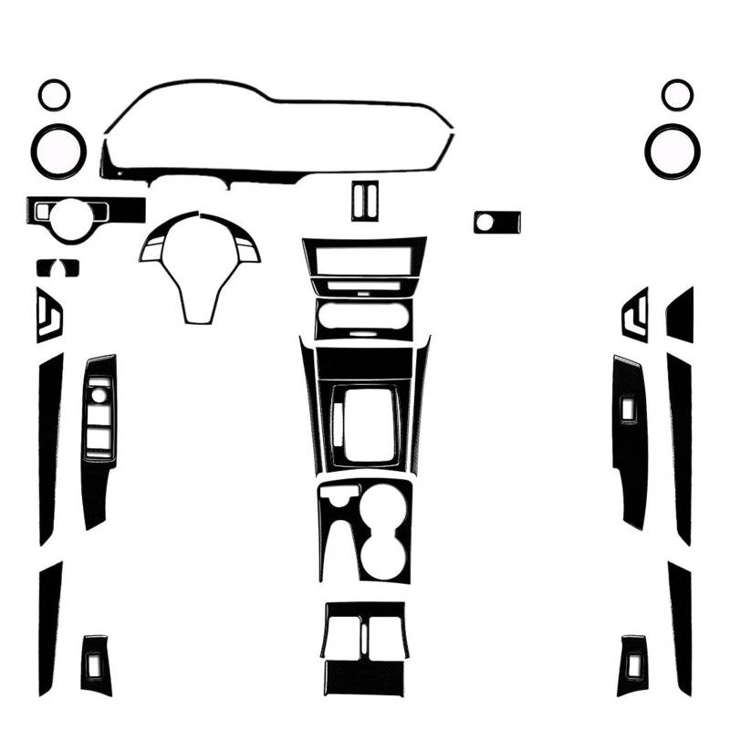 Schalttafelabdeckung Trims Für Benz C-Klasse W204 2012-2014 Carbon Faser Aufkleber Dashboard Tacho Surround Trim Streifen Panel Schutz Rahmen Trim Aufkleber(30) von Xxiucj