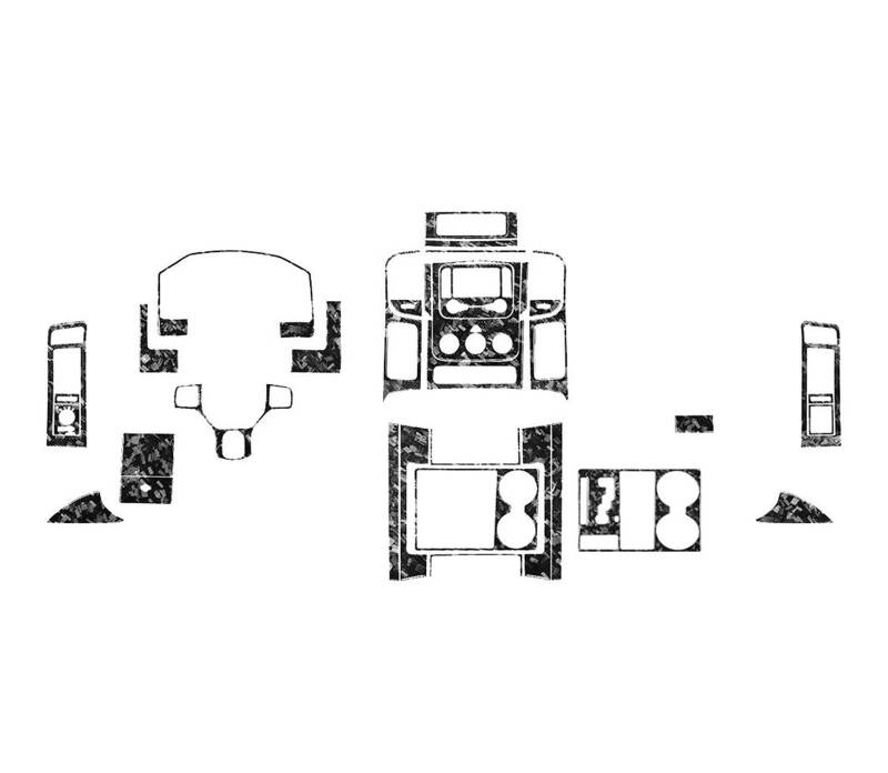 Schalttafelabdeckung Trims Für Dodge Ram 1500 2500 3500 2013-2018 Geschmiedete Kohlefaser-Innenverkleidung Zierleisten Auto-Innendekorationsaufkleber Panel Schutz Rahmen Trim Aufkleber(36 Pcs Forged) von Xxiucj