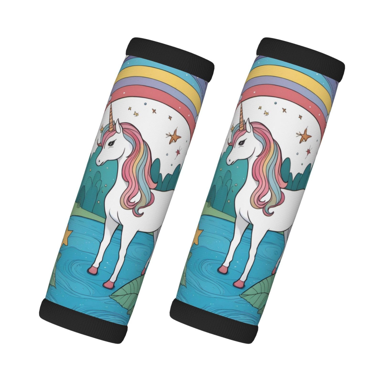 Unicorns By The River Gepäckgriffe, Neopren, Reisezubehör für einfache Identifizierung, 2 Packungen von Xzdal