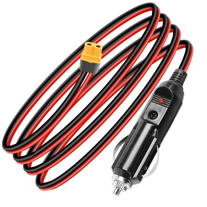 12/24V Zigarettenanzünder zu XT60 Kabel YACSEJAO 14AWG 4.9FT XT60 Autoladegerät Stecker für Autos/LKWs zu Solar Generator von YACSEJAO