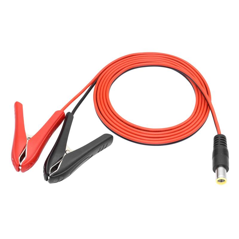 YACSEJAO DC Batterie-Krokodilklemmen, Kabel, DC 8 mm Stecker auf Batterieklemmen, Verlängerungskabel, 12–24 V, Batterieladegerät, Netzteilkabel für Autozubehör (1,8 m) von YACSEJAO