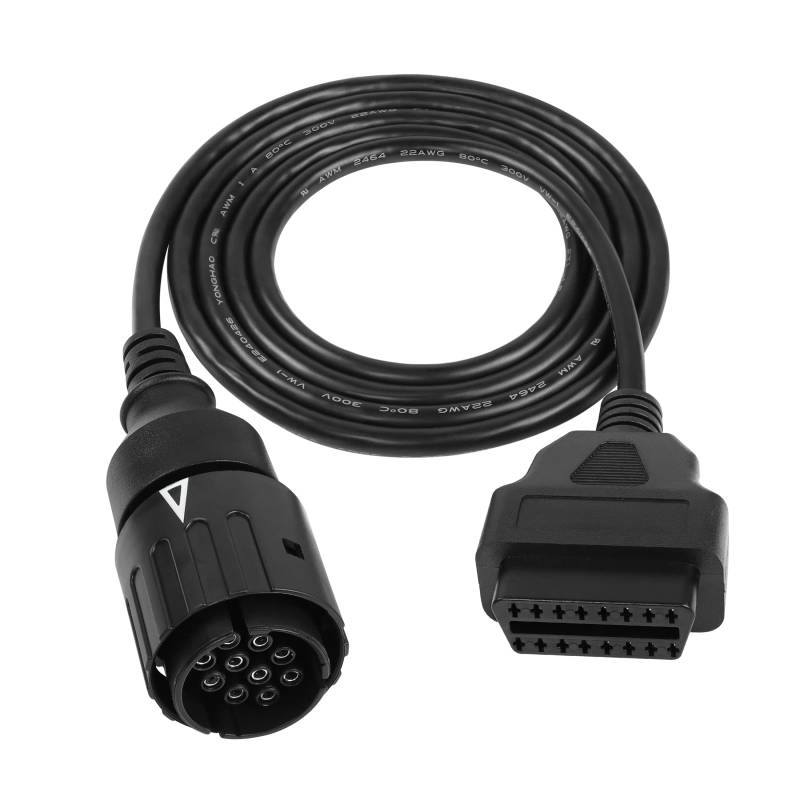 YACSEJAO 10 Pin auf 16 Pin OBD2 Adapter Diagnose-Verlängerungskabel Stecker für Motorräder, 1,5 m von YACSEJAO