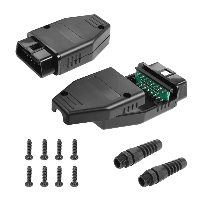 YACSEJAO OBD2 OBD2 16-poliger Stecker OBDII 16-poliger Stecker Stecker Adapter DIY OBDII PCB Diagnosegerät mit Schraube und Gehäuse für Auto LKW OBD2 Stecker von YACSEJAO