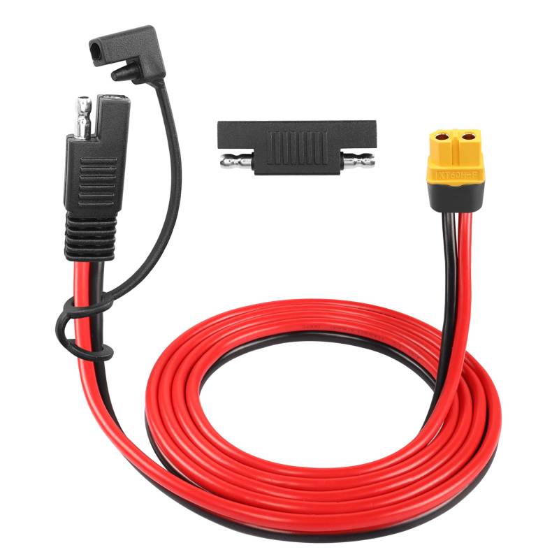 YACSEJAO SAE zu XT60 Kabel 12AWG 4.9FT XT60 zu SAE Buchse Adapter Kabel mit SAE Polarität Reverse Adapter für Solar Generator Portable Power Station von YACSEJAO