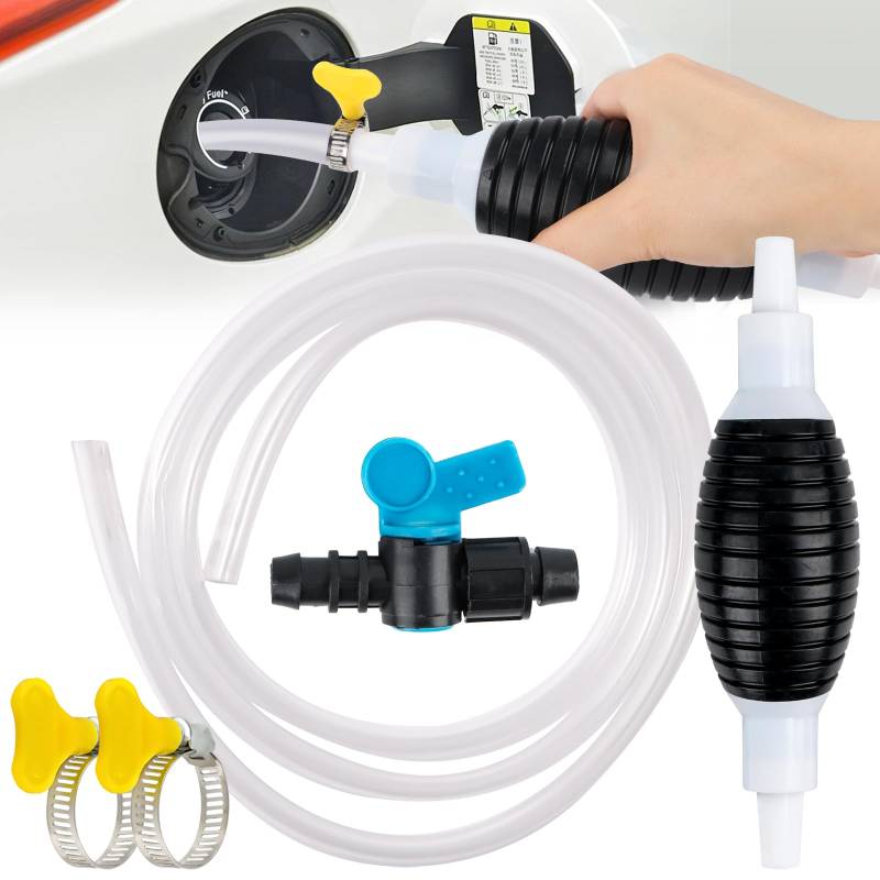 Kraftstoff-Siphonpumpe Handpumpe Benzin Umfüllpumpe Benzinpumpe Handpumpe Flüssigkeitssauger 3m Schlauchpumpe 9.8 Handwasserpumpe Kraftstoffpumpe Für Benzin, Wasser von YAIRSTEN