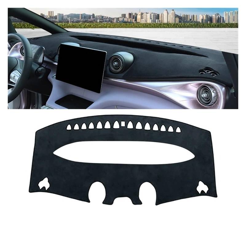 Armaturenbrettabdeckung Matte Für BYD Für Dolphin 2021 2022 2023 2024 Auto Dashboard Abdeckung Vermeiden Licht Pad Sonnenschutz Fall Anti-Uv Teppiche Nicht-Slip Matte(Black LHD) von YAKISA