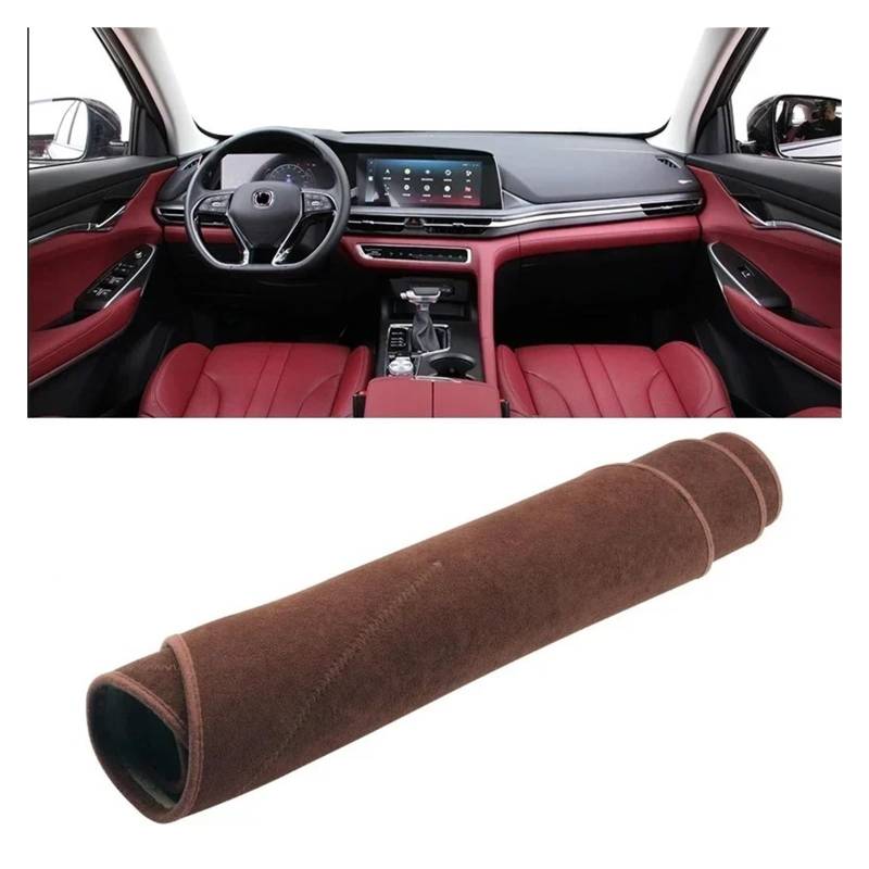 Armaturenbrettabdeckung Matte Für Changan CS75 Plus 2020 2021 2022 Auto Dashboard Abdeckung Dash Matte Sonnenschutz Nicht-Slip Pad Innen Zubehör(B Brown) von YAKISA