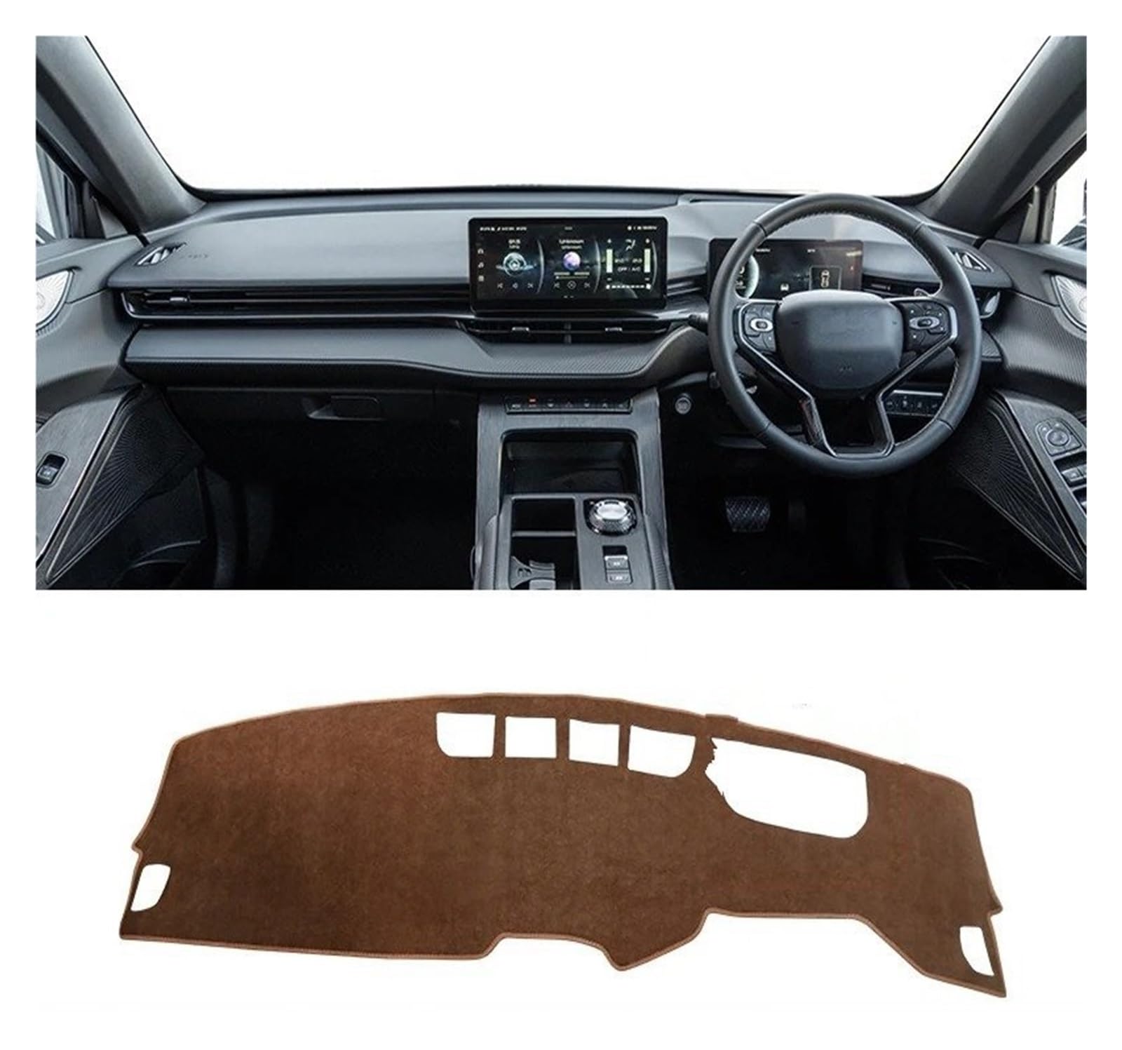 Armaturenbrettabdeckung Matte Für Haval H6 3rd Gen GT 2021 2022 2023 2024 Für PHEV Auto Dashboard Pad Instrument Plattform Schreibtisch Abdeckung Matte Anti-uv Teppich(B Brown RHD) von YAKISA