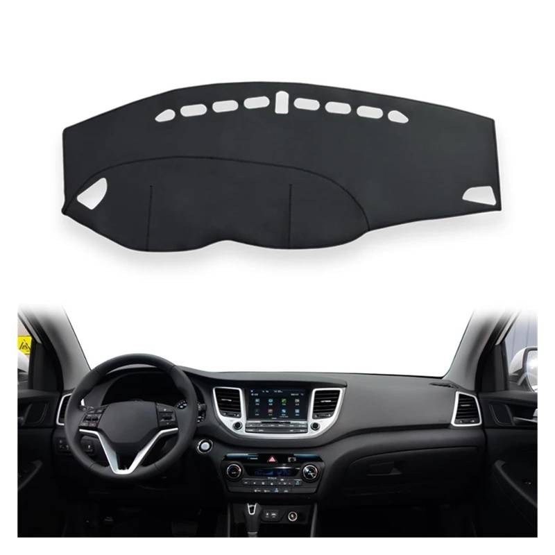 Armaturenbrettabdeckung Matte Für Hyundai Für Tucson 2015-2020 LHD Auto Dashboard Abdeckung Matten Sonnenschutz Instrume Panel Zubehör Wasserdicht von YAKISA