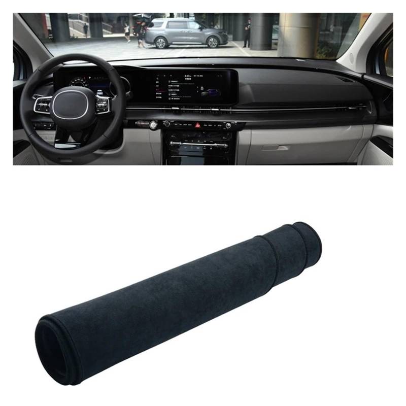 Armaturenbrettabdeckung Matte Für Kia Für Sedona Für Carnival KA4 2020 2021 2022 2023 2024 Auto Dashboard Abdeckung Dash Matte Sonnenschutz Nicht-Slip Pad Zubehör(B Black LHD) von YAKISA