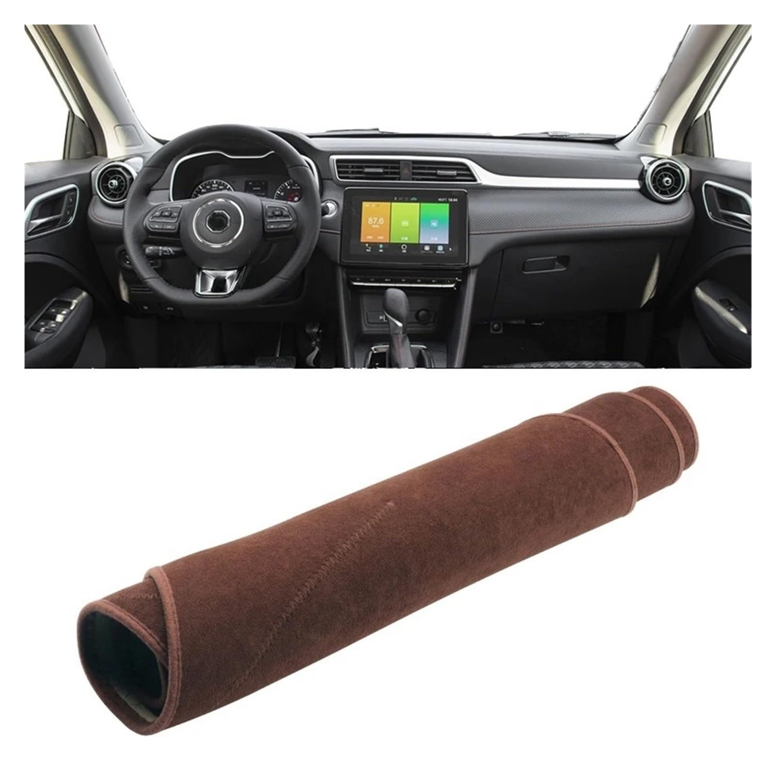 Armaturenbrettabdeckung Matte Für MG Für ZS Für EZS 2017 2018 2019 2020 2021 2022 Auto Dashboard Vermeiden Licht Pad Instrument Plattform Schreibtisch Abdeckung Matte Teppiche(B Brown LHD) von YAKISA