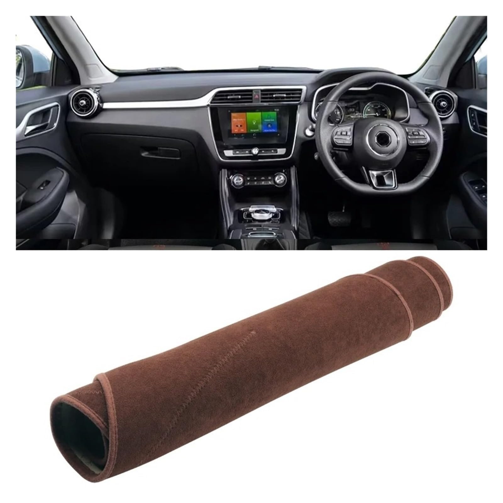 Armaturenbrettabdeckung Matte Für MG Für ZS Für EZS 2017 2018 2019 2020 2021 2022 Auto Dashboard Vermeiden Licht Pad Instrument Plattform Schreibtisch Abdeckung Matte Teppiche(B Brown RHD) von YAKISA