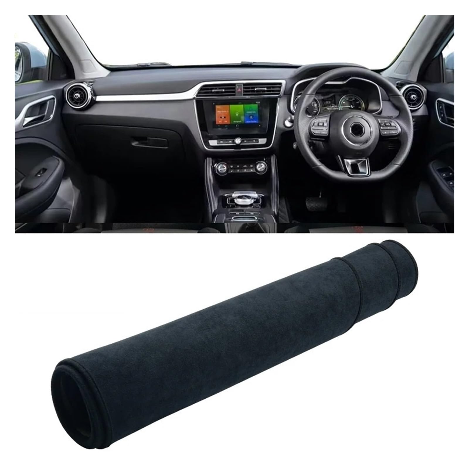 Armaturenbrettabdeckung Matte Für MG Für ZS Für EZS EV 2017 2018 2019 2020 2021 2022 2023 2024 Auto Dashboard Abdeckung Dash Matte Sonnenschutz Nicht-Slip Pad(B Black RHD) von YAKISA